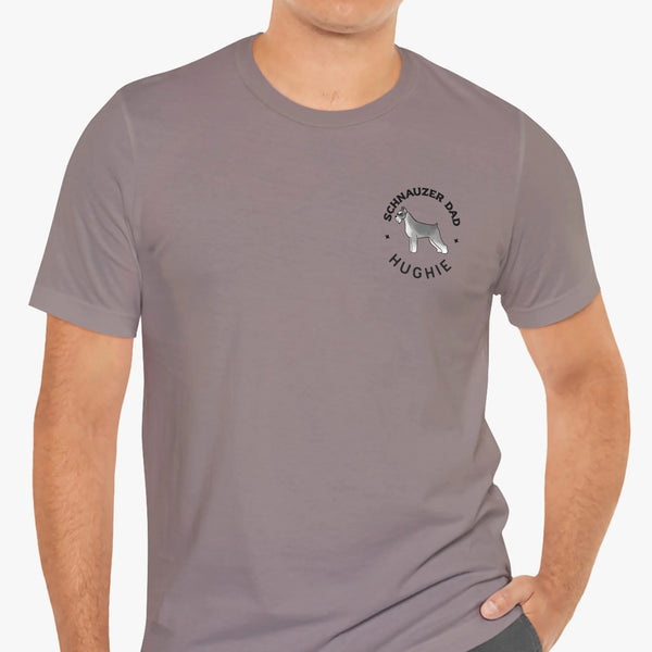 schnauzer dad t-shirt brown
