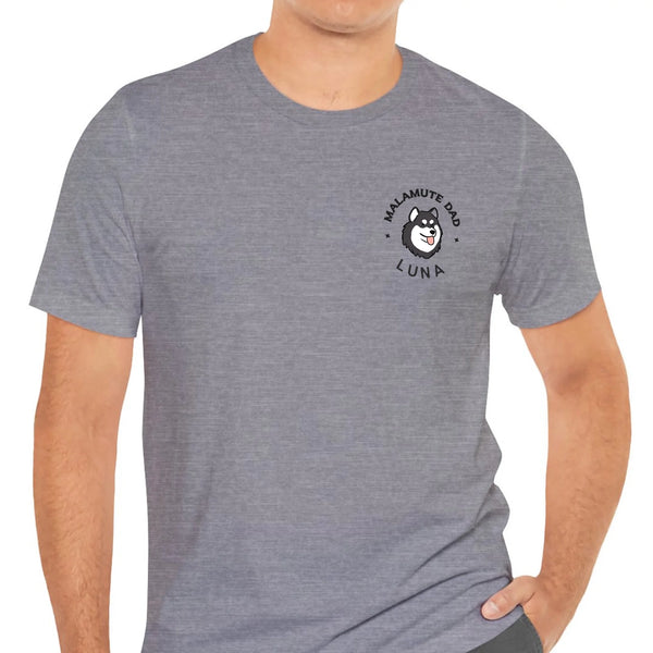malamute dad t-shirt gray