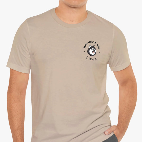 malamute dad t-shirt tan