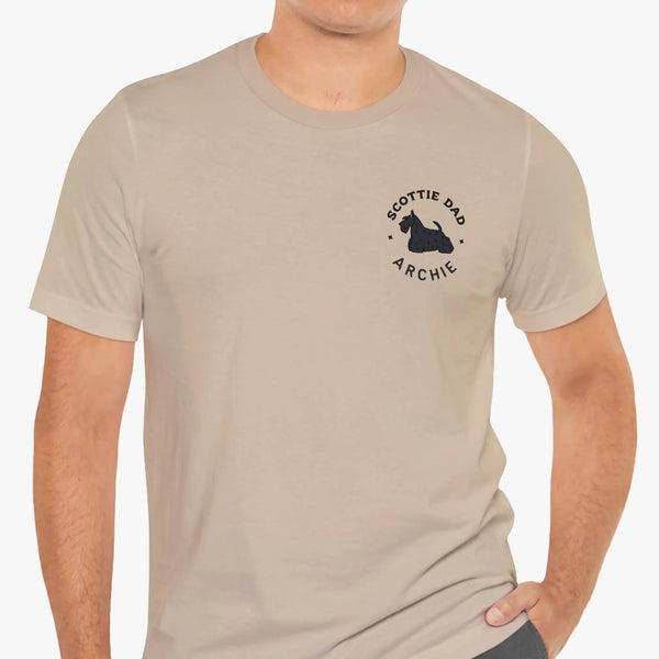 scottish terrier dad t-shirt tan