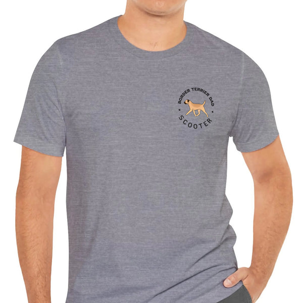 border terrier dad t-shirt gray