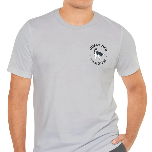 husky dad t-shirt light gray