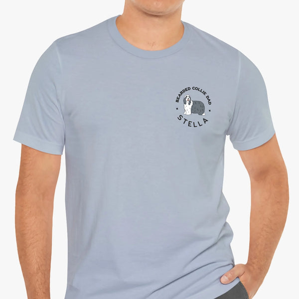bearded collie dad t-shirt light blue