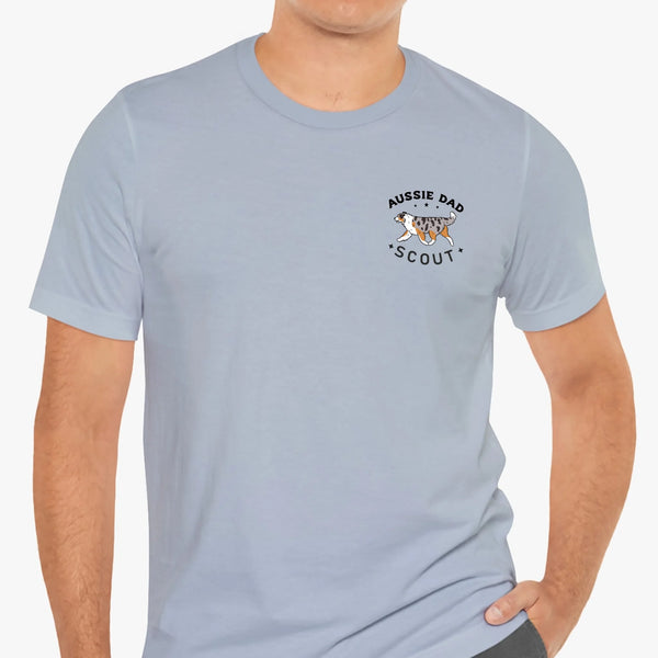 australian shepherd dad t-shirt light blue