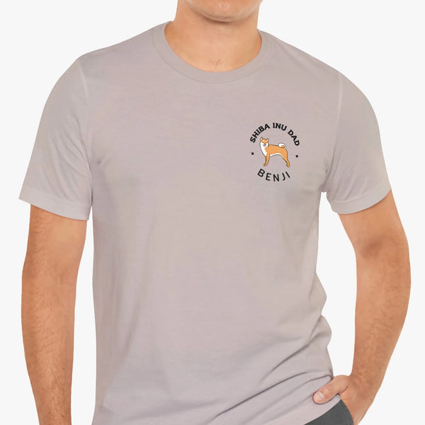 shiba inu dad t-shirt cool gray