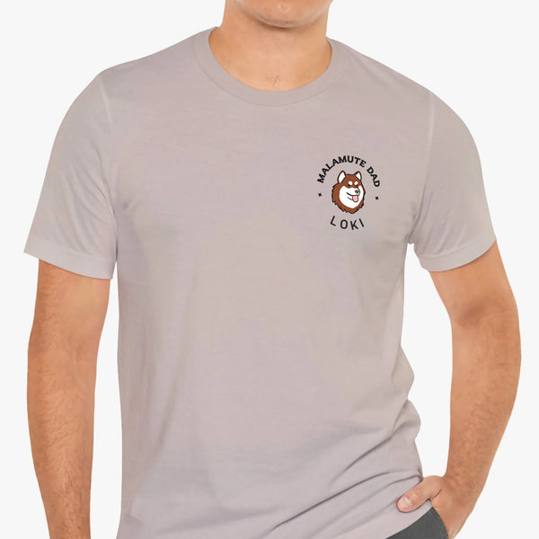 malamute dad t-shirt brown