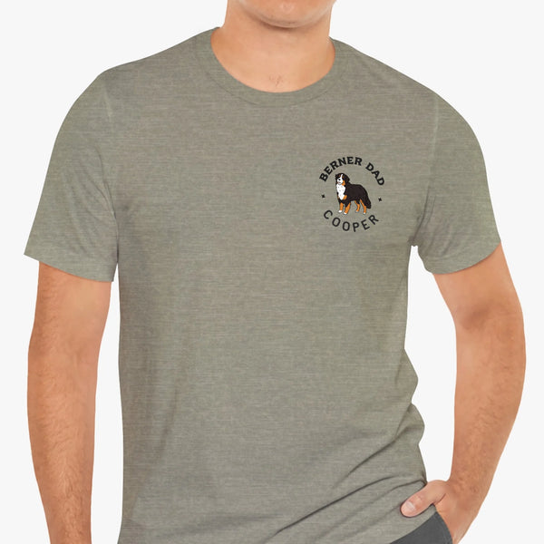 bernese mountain dog dad t-shirt khaki