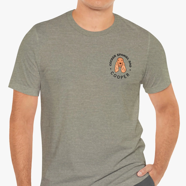 cocker spaniel dad t-shirt kaki