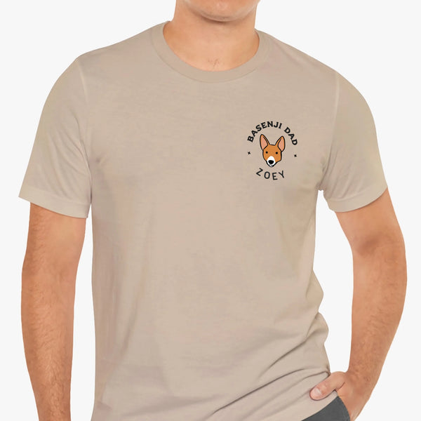 Basenji dad t-shirt tan