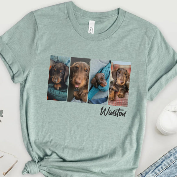 Custom Pet T-shirt Women Dusty Blue