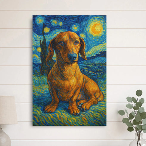Custom pet canvas van gogh painting style 16X24 VERTICAL