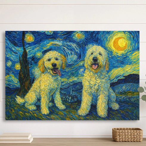 Custom pet canvas van gogh painting style 20x30 HORIZONTAL