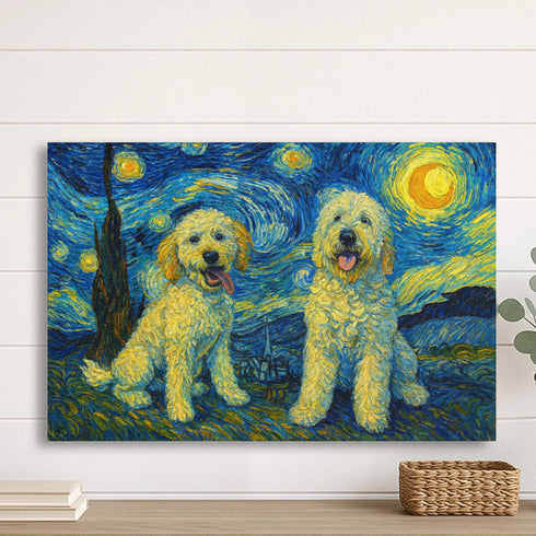 Custom pet canvas van gogh painting style 16x24 HORIZONTAL
