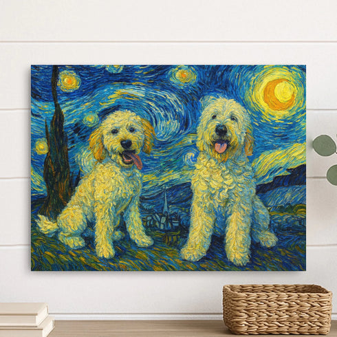 Custom pet canvas van gogh painting style 12X16 HORIZONTAL
