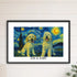Custom pet portrait van gogh painting style HORIZONTAL 11X14 BLACK