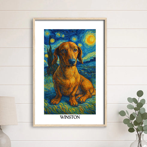 Custom pet portrait van gogh painting style 16X24 WOOD