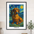 Custom pet portrait van gogh painting style 20x28 BLACK