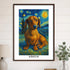 Custom pet portrait van gogh painting style 20x28 dark wood
