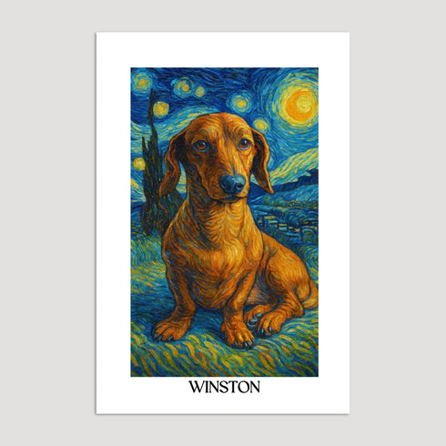 Custom pet portrait van gogh painting style 16x24 POSTER