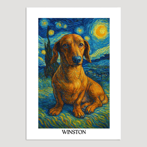 Custom pet portrait van gogh painting style 20x28 POSTER