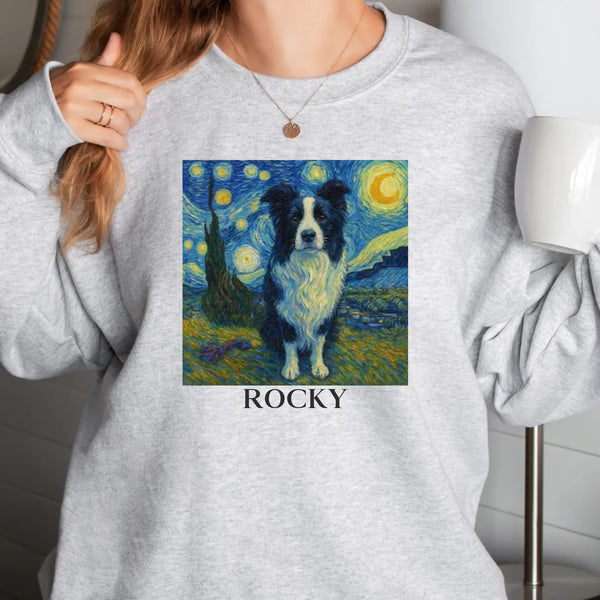 Custom pet sweatshirt for women pet painting syle white