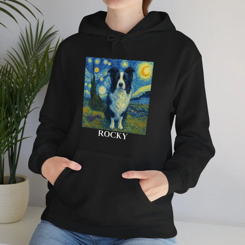 Custom pet hoodie for women pet painting syle black