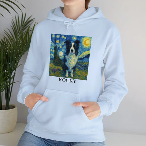 Custom pet hoodie for women pet painting syle blue