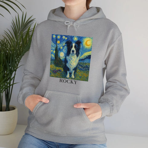 Custom pet hoodie for women pet painting syle gray