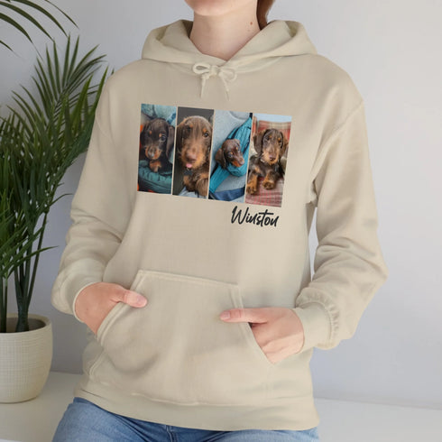 Custom pet hoodie for women pet picture beige