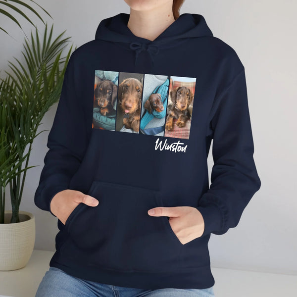 Custom pet hoodie for women pet picture navy