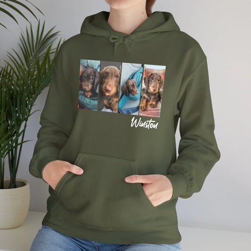 Custom pet hoodie for women pet picture green