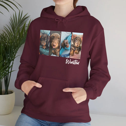 Custom pet hoodie for women pet picture maroon