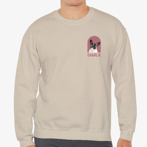 Custom Pet sweatshirt for men beige pet picture