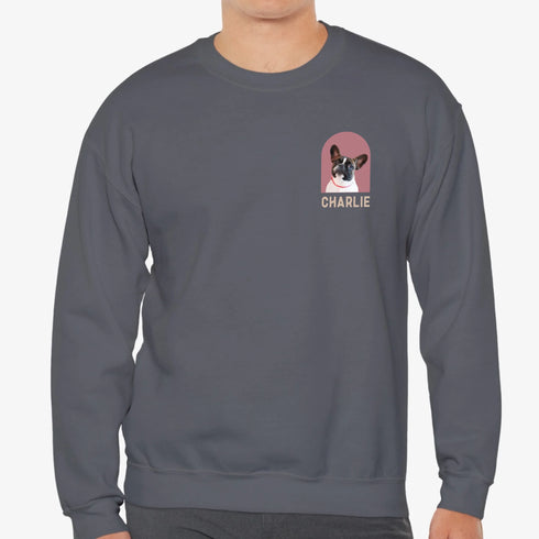 Custom Pet sweatshirt for men grey pet picture