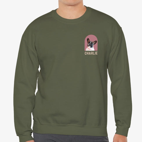 Custom Pet sweatshirt for men green pet picture