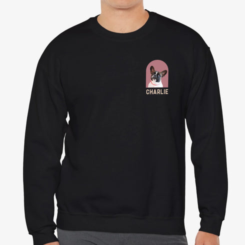 Custom Pet sweatshirt for men black pet picture