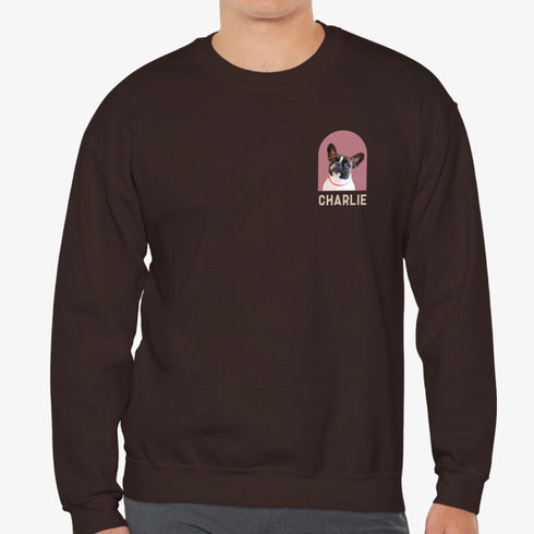 Custom Pet sweatshirt for men brown pet picture