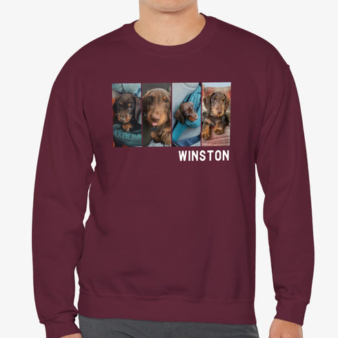 Custom Pet picture sweatshirt for men maroon