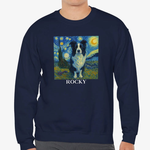 Custom Petsweatshirts for men painting style navy