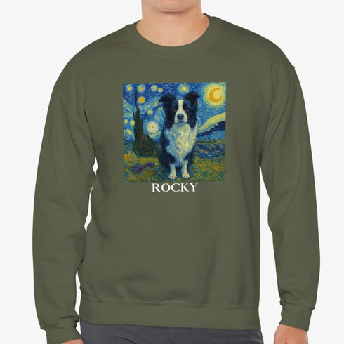 Custom Petsweatshirts for men painting style green