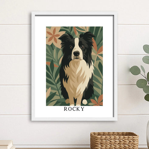 Custom Pet Portrait 11X14 WHITE frame