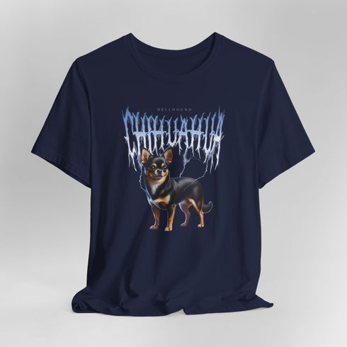 Chihuahua Metal T- Shirt for Women - Funny Black Chihuahua Tee for Women