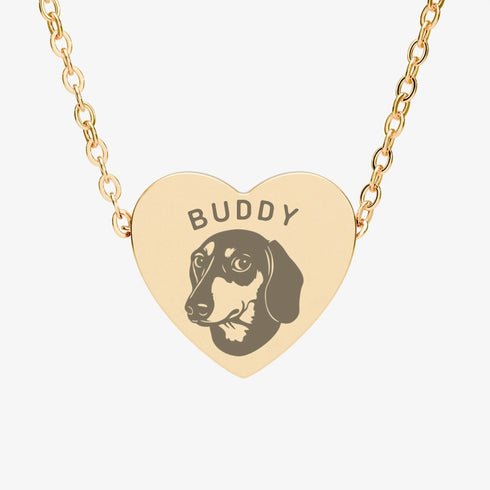 CUSTOM PET NECKLACE heart GOLD