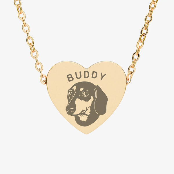 CUSTOM PET NECKLACE heart GOLD