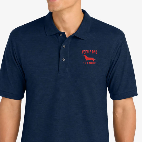 Custom Pet Shirt for Men Polo Embroidery - Navy