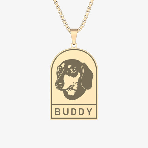 CUSTOM PET NECKLACE arch gold