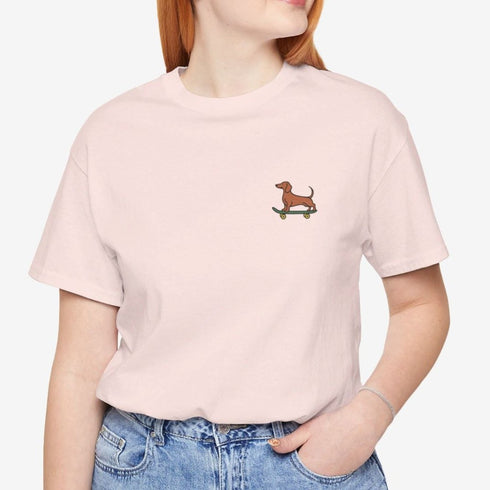 Dachshund Skateboard Tee - Dachshund T- Shirt for Women