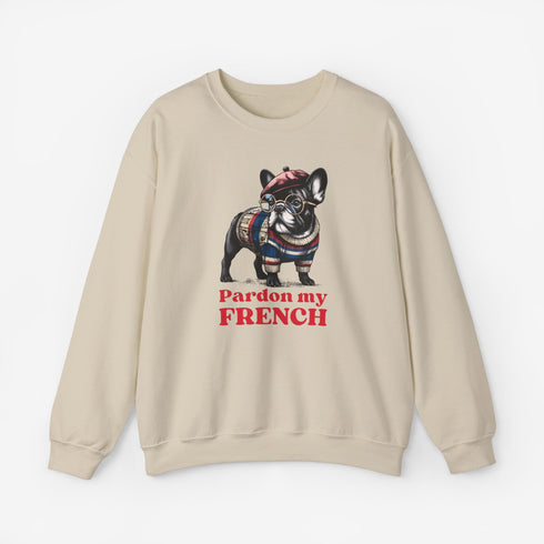 French Bulldog Sweatshirt - Pardon my French - Frenchie Sweatshirt for Women