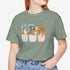 corgi t shirt for women. Color sage green