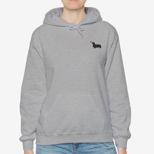 Longhaired Dachshund Hoodie for Women - Cute Dachshund Hoodie Sweatshirt